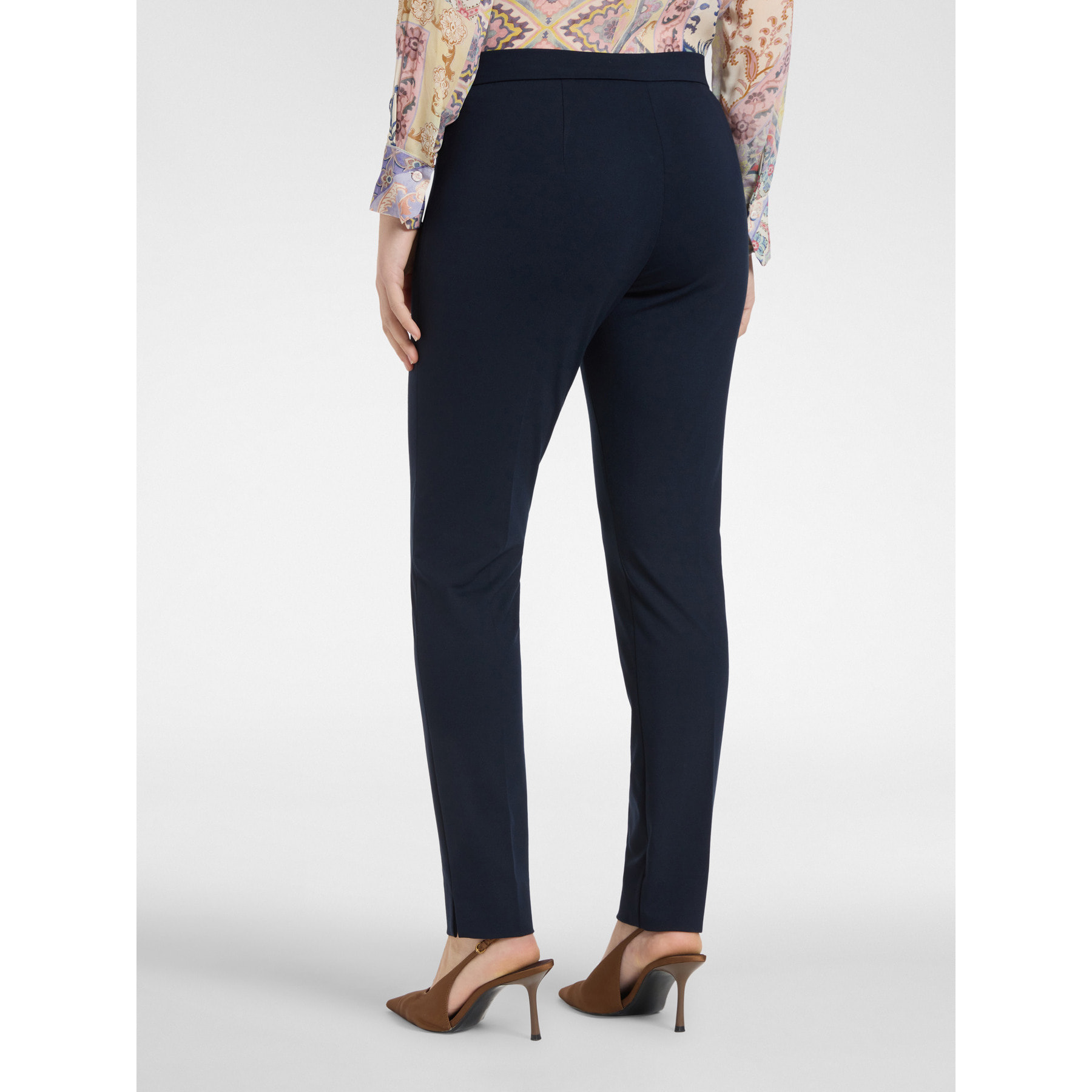 Elena Mirò - Pantalones en punto Milano - Azul