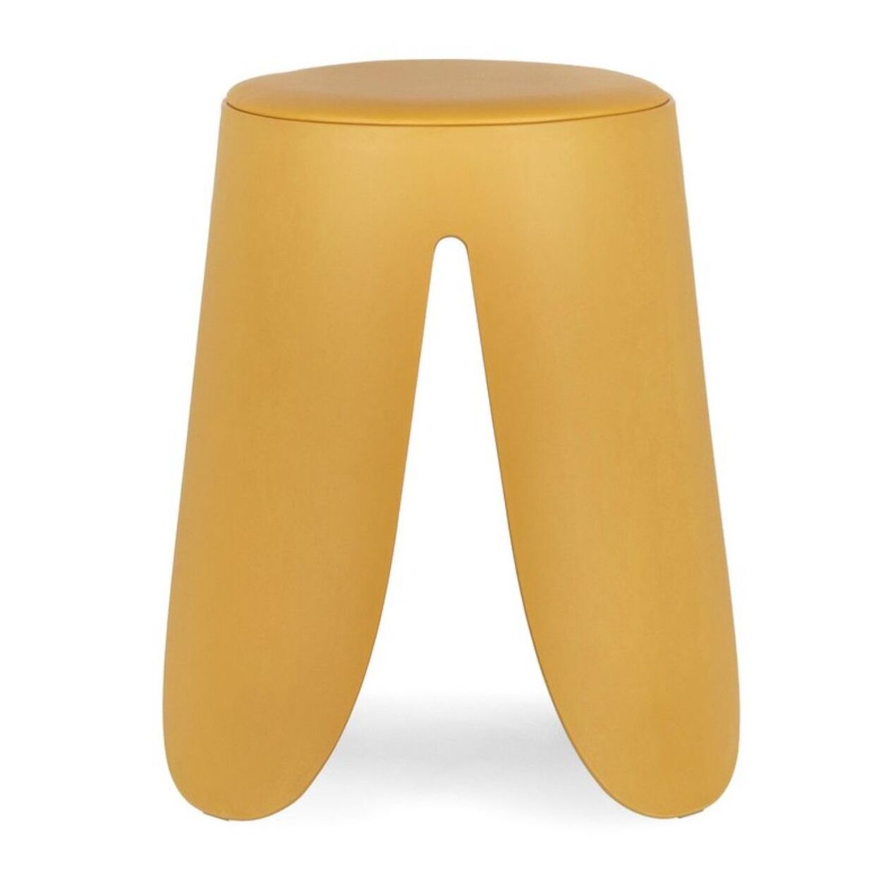 Set di sgabelli IMOGEN in polipropilene senape e cuscino in similpelle senape