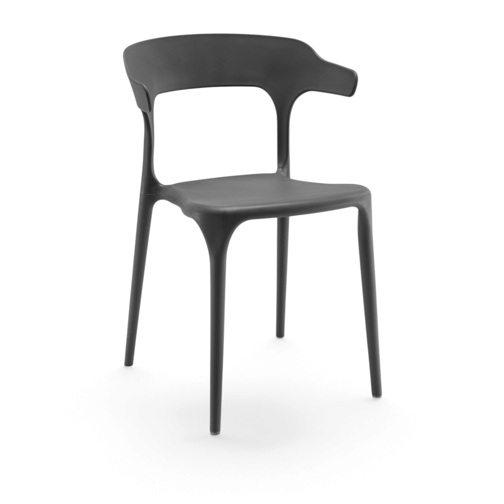 Set di sedie CODAQUES in polipropilene grigio, impilabili