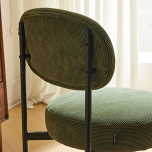 Lot de 2 chaises en velours côtelé - EVORA