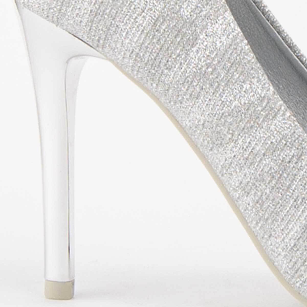 Zapato De Tacón - Plateado - Altura: 10 Cm