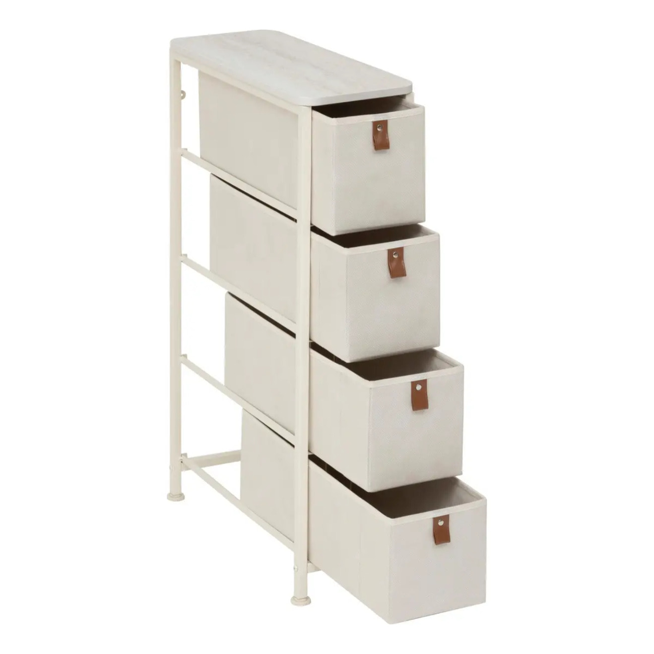 Meuble de rangement Tissa 4 tiroirs beige
