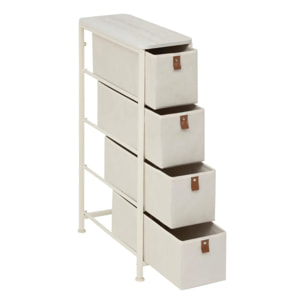 Meuble de rangement Tissa 4 tiroirs beige