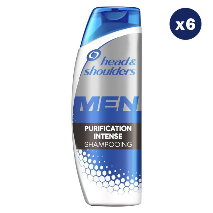 6 Shampoings Men Ultra Purification Intense 250ml, Head & Shoulders