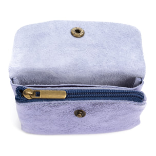 Alpignano monedero mujer. Piel auténtica Gamuza lacada brillante.