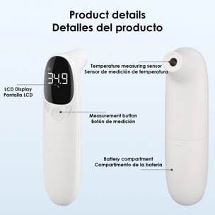 Termometro a infrarossi senza contatto. Modalità temperatura corporea e degli oggetti.