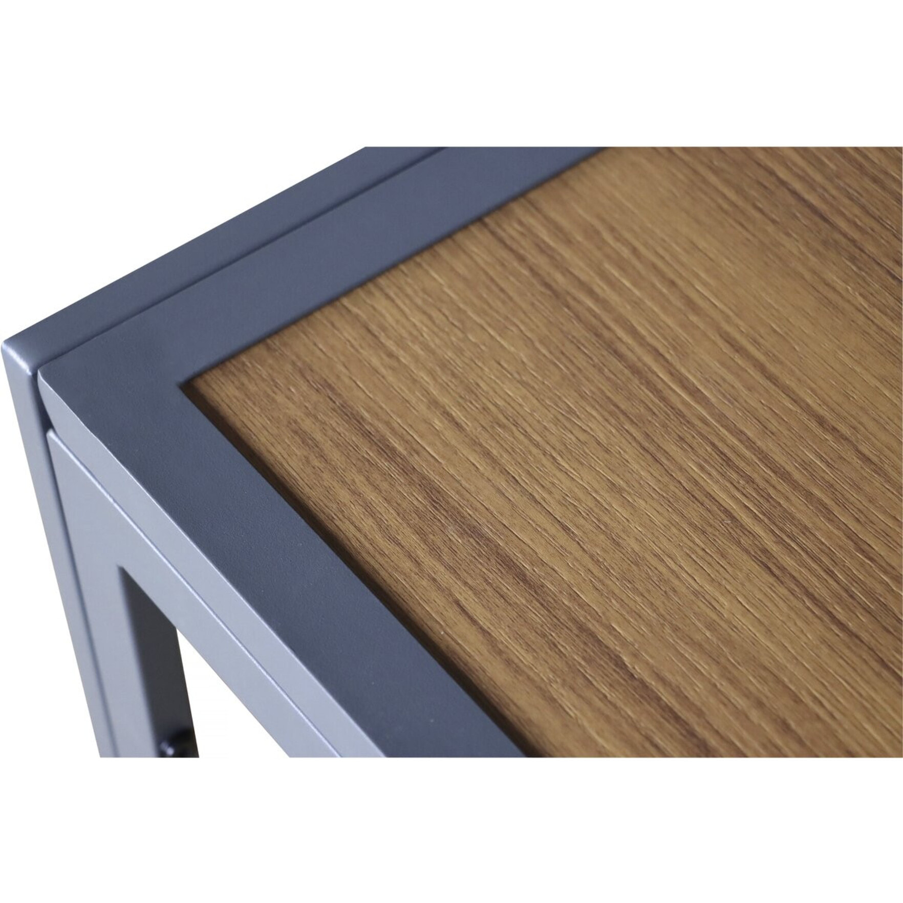 Table de jardin métal imitation bois "Tossa" - 160 x 90 x 75 cm - Marron