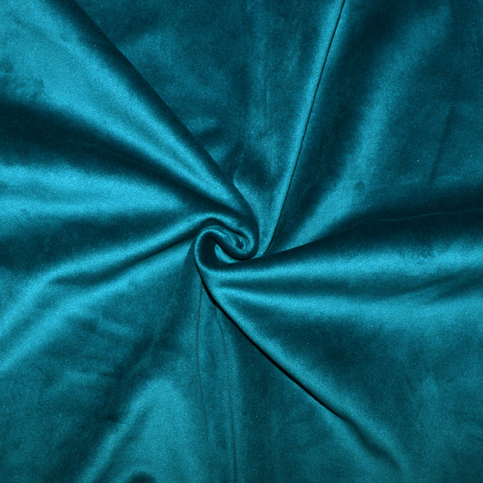 Tissu en velours doublé polaire - Bleu Paon