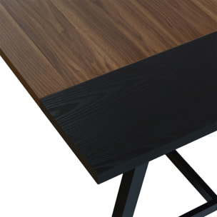 Mesa de comedor Caracas efecto Nogal, 160 cm