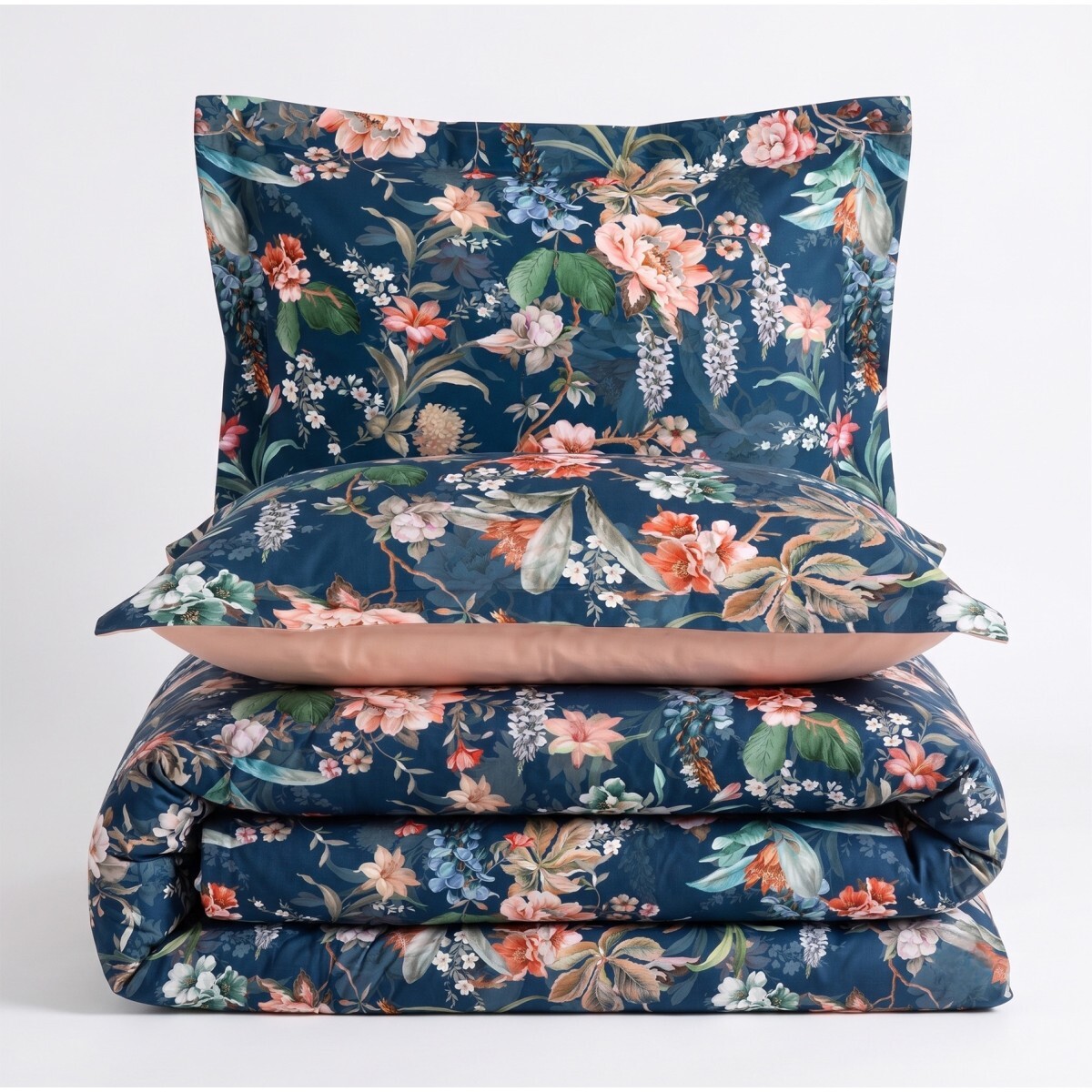 Parure housse de couette et taies oreiller 100% Satin de Coton imprimé
