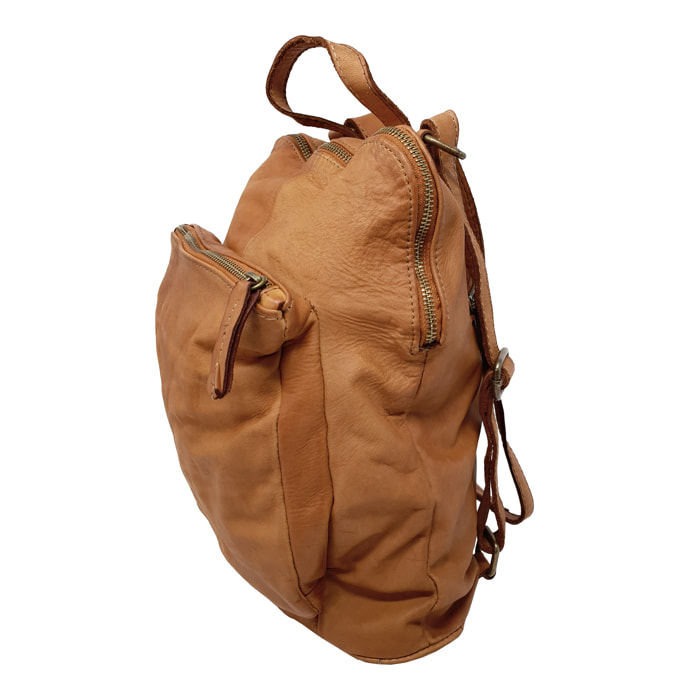 Chicca Borse Borsa Zaino Donna in Pelle Cuoio