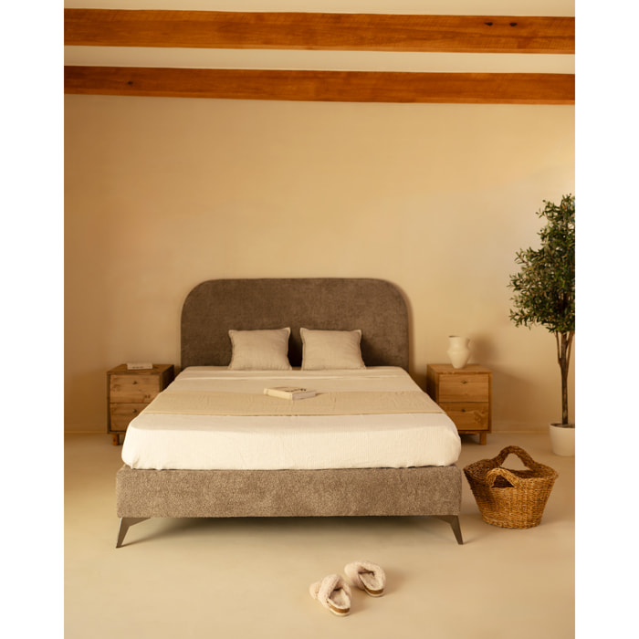 Lit rembourré en taupe boculé pour les matelas en différentes tailles