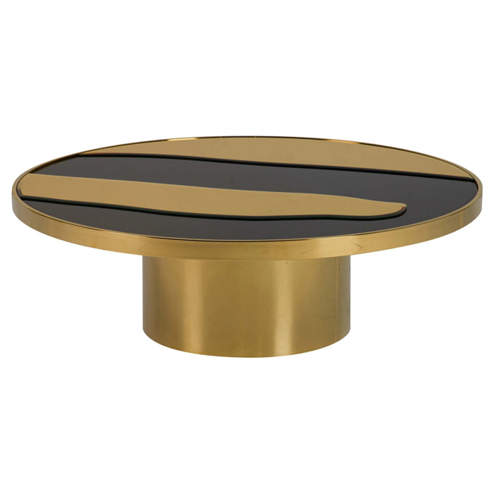 Mesa Centro Acero Inoxidable Dorado 100x100x33 Cm