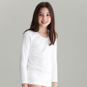 Cubre Niña Felpa M/L Blanco Talla 2