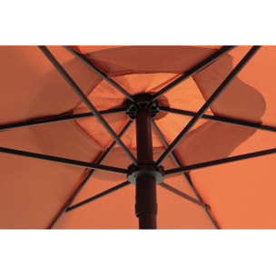 Table et chaises de jardin avec parasol en métal "Convivia" - 4 places - Terracotta