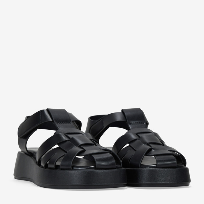 Sandalias cangrejeras negras con plataforma