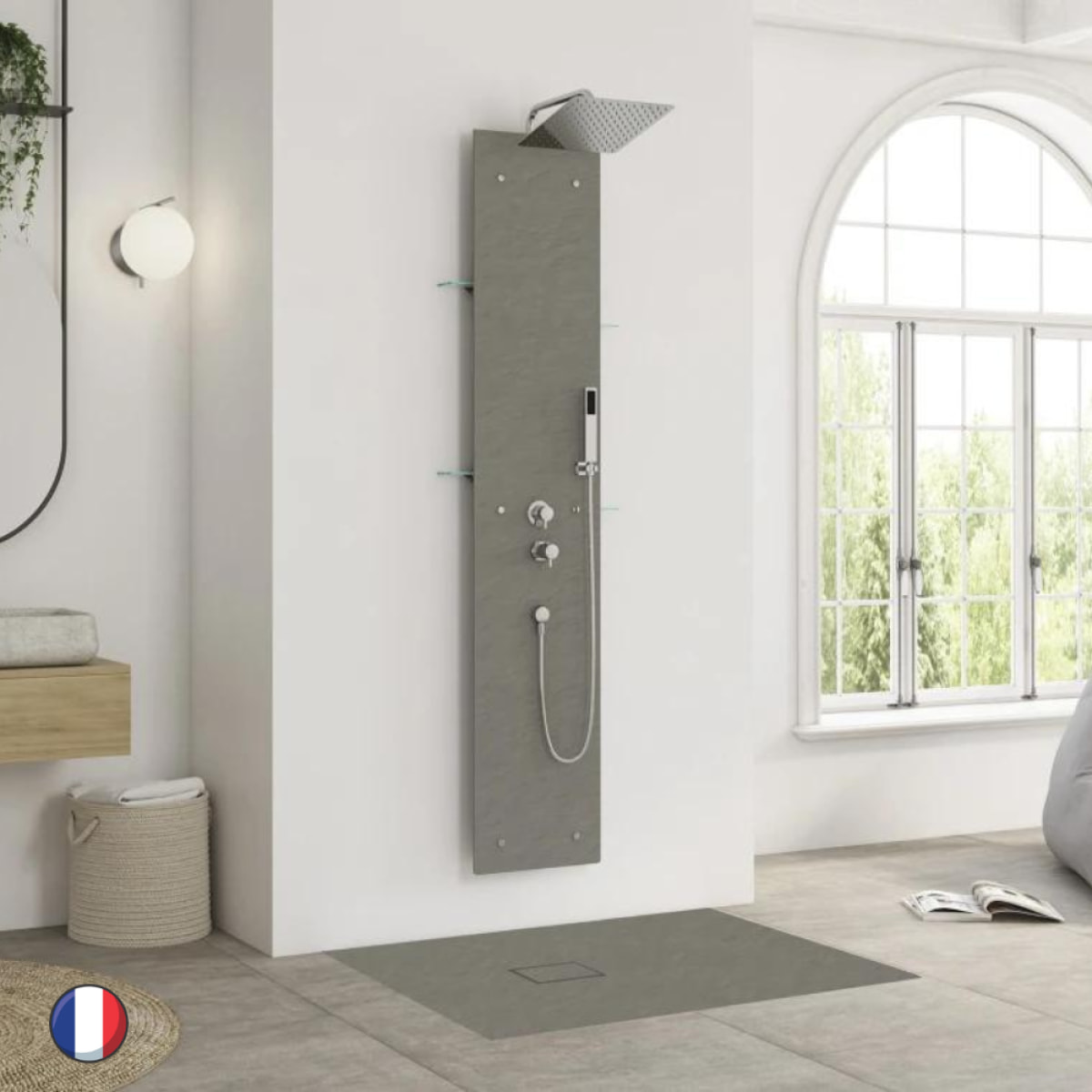 KINEDO Colonne de douche Aquawall Pietra gris thermostatique