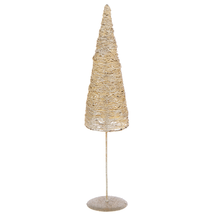 J-Line décoration Sapin De Noël Sur Base - métal/papier - or - small