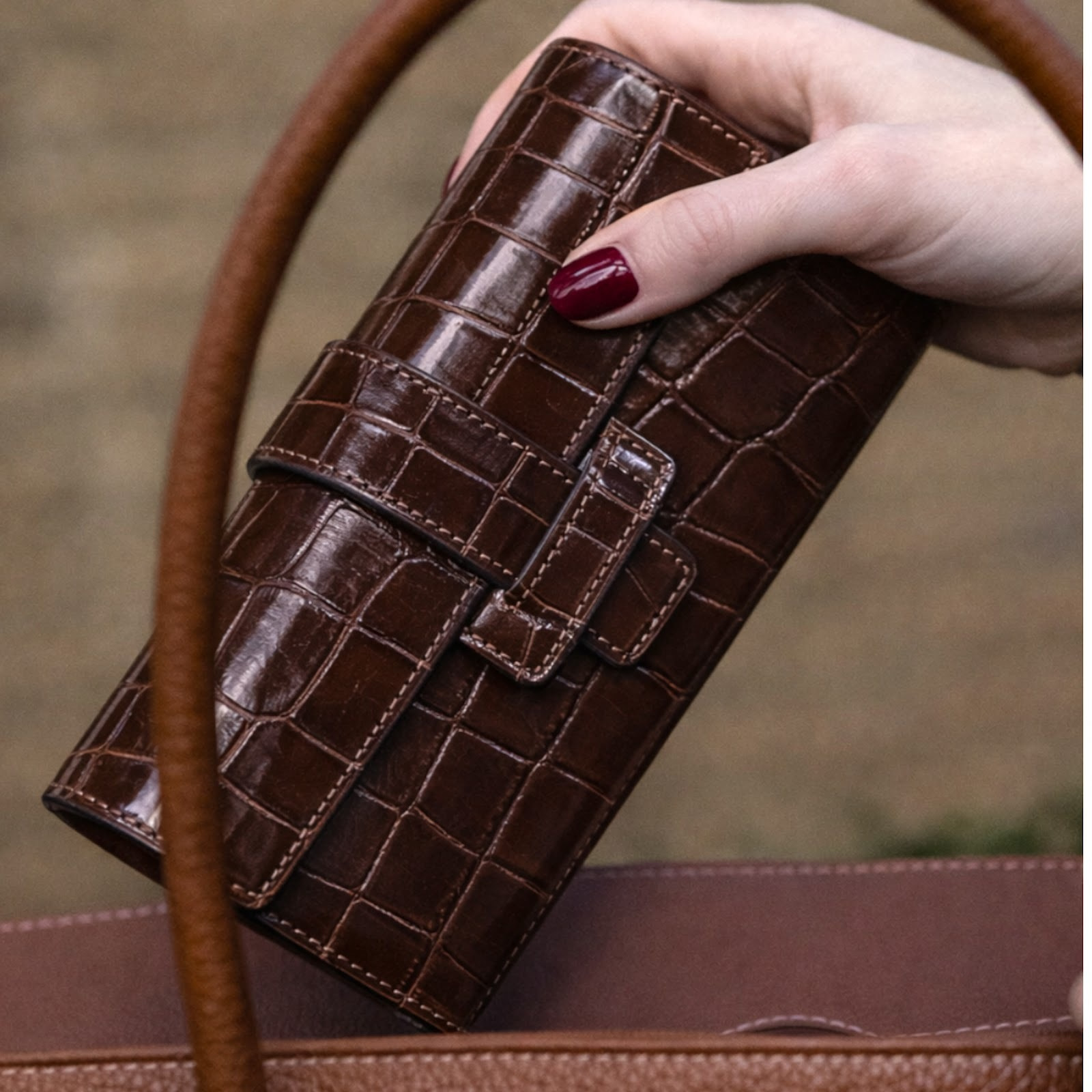 Cartera Cheval Firenze Dean Croc Marrón Oscuro