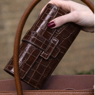Cartera Cheval Firenze Dean Croc Marrón Oscuro