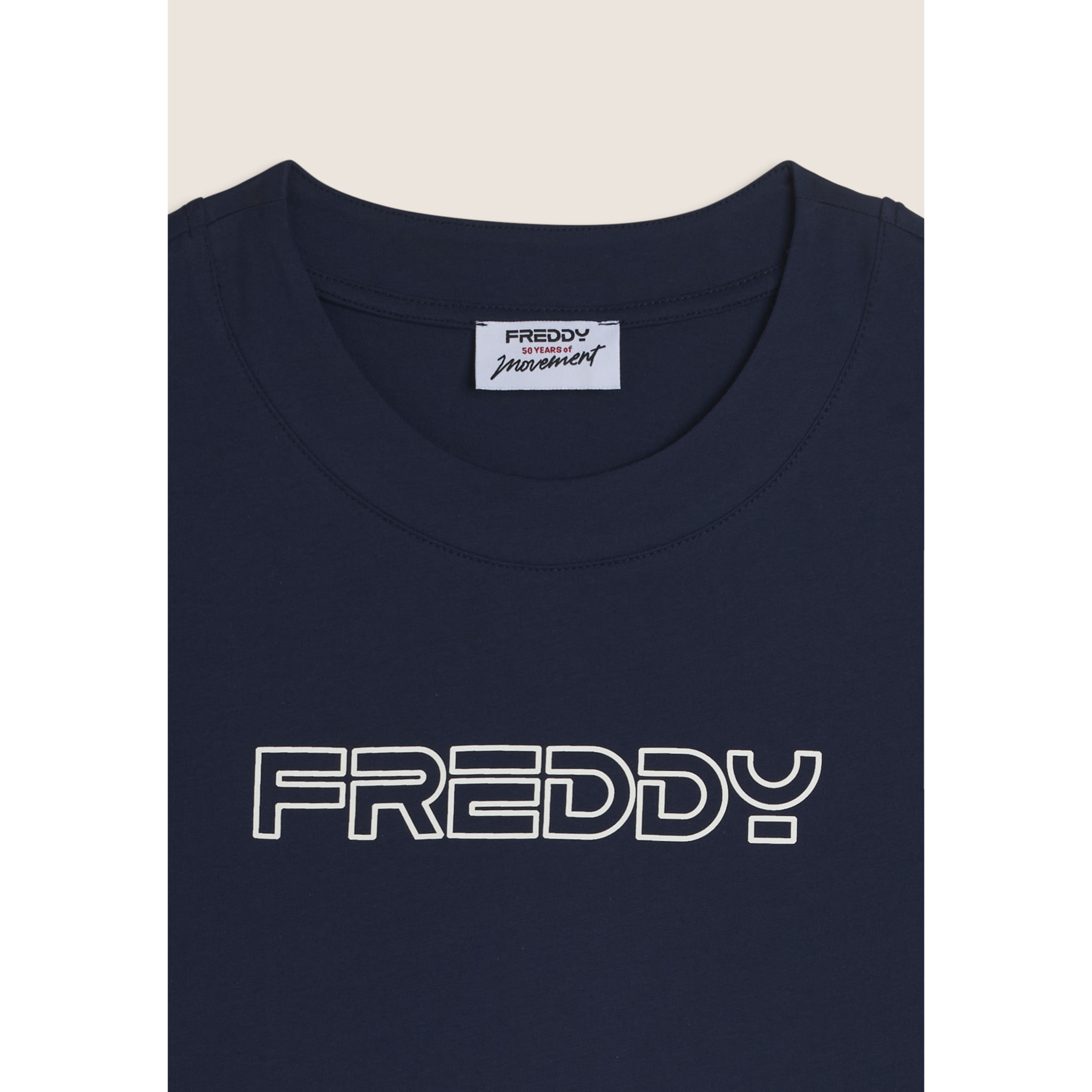 T-shirt Cropped in Jersey di Cotone con Logo FREDDY