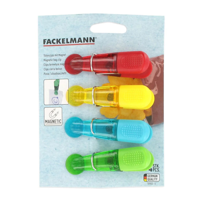 Lot de 4 pinces magnétiques Fackelmann Tecno