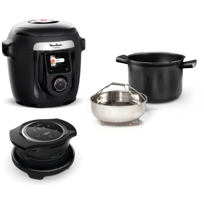 Cookeo MOULINEX YY5449FB noir connecté 6 L, 9 modes de cuisson + extra crisp, 150 recettes