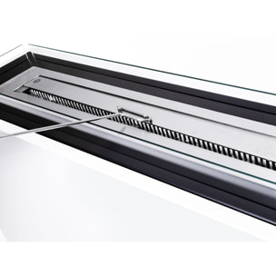 Chimenea de etanol de suelo de grandes dimensiones en acero lacado blanco GEA PURLINE