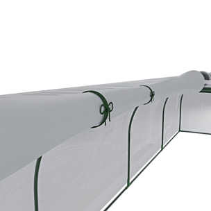 Serra A Tunnel in Acciaio Per Piante Fiori Orto Giardino Telo In PVC Trasparente Con 3 Porte Avvolgibili A Cerniera Protezione Piante 295x100x80 Cm