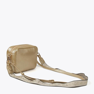Borsa a tracolla monogrammi metallizzata