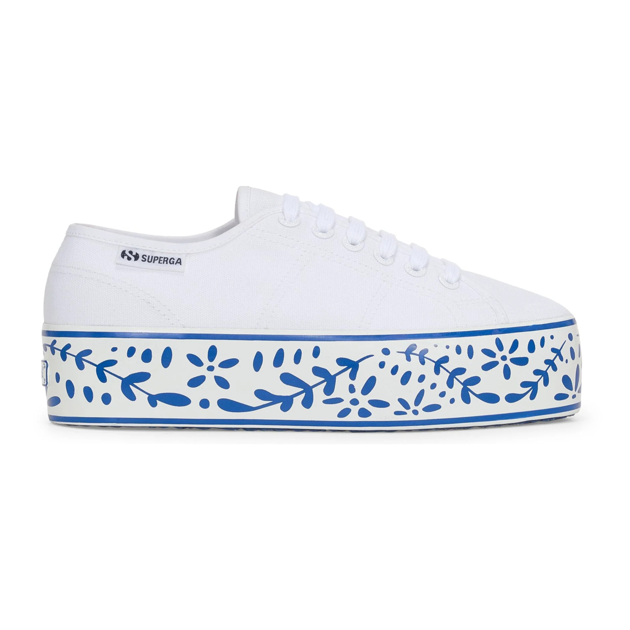 Scarpe da donna Superga Bianco 3790 Platform Ceramic Print Leggera