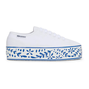 Scarpe da donna Superga Bianco 3790 Platform Ceramic Print Leggera