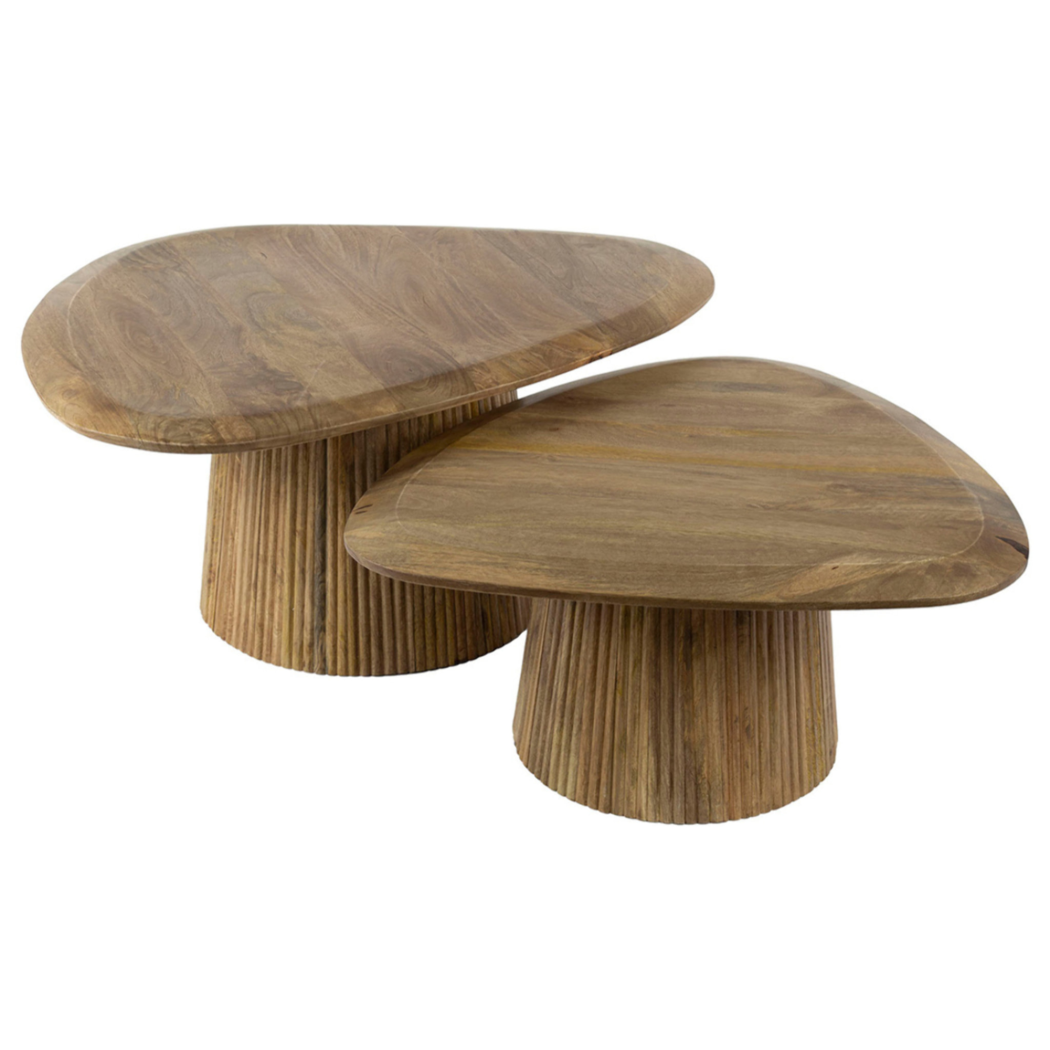 Dayo - lot de 2 tables basses gigognes - en bois massif de manguier - 93 et 76 cm - Bois