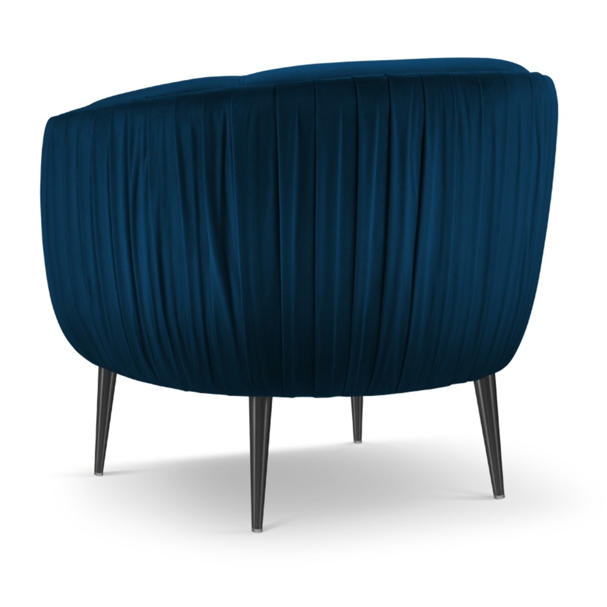 Fauteuil "Cyrille" en velours bleu marine