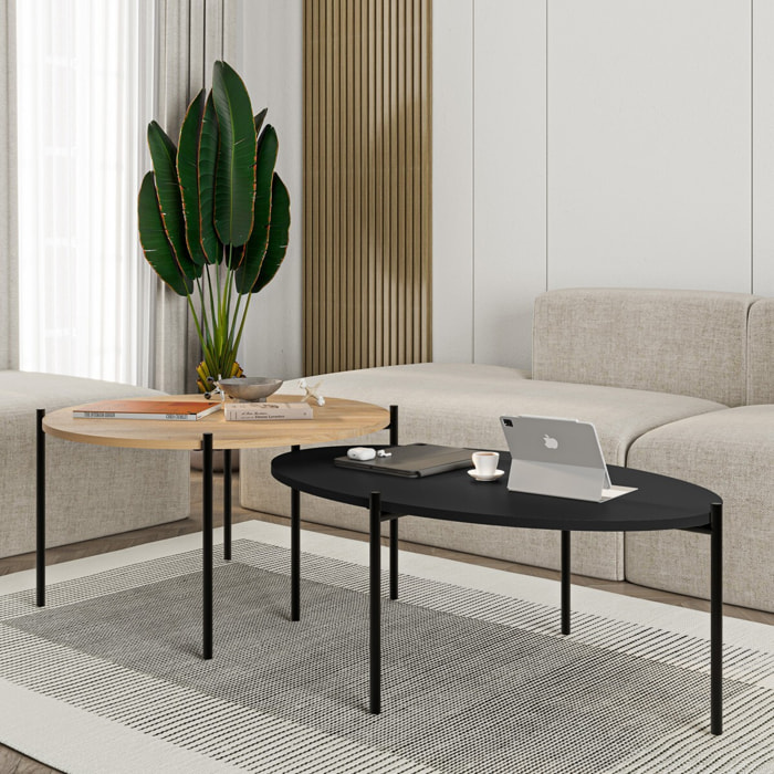 Lot de 2 tables basses gigognes - LORIS