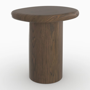 Table d'appoint en placage noyer, D48,5 cm - Nubia