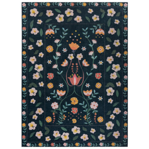 Tapis NORDIC FLORAL Bleu