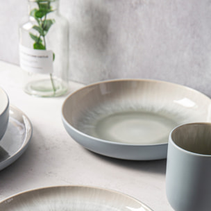 Lot de 6 assiettes creuses bleu - "Iris"