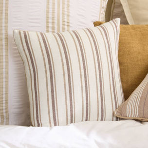 Coussin Groove 40x40cm rayé beige lin