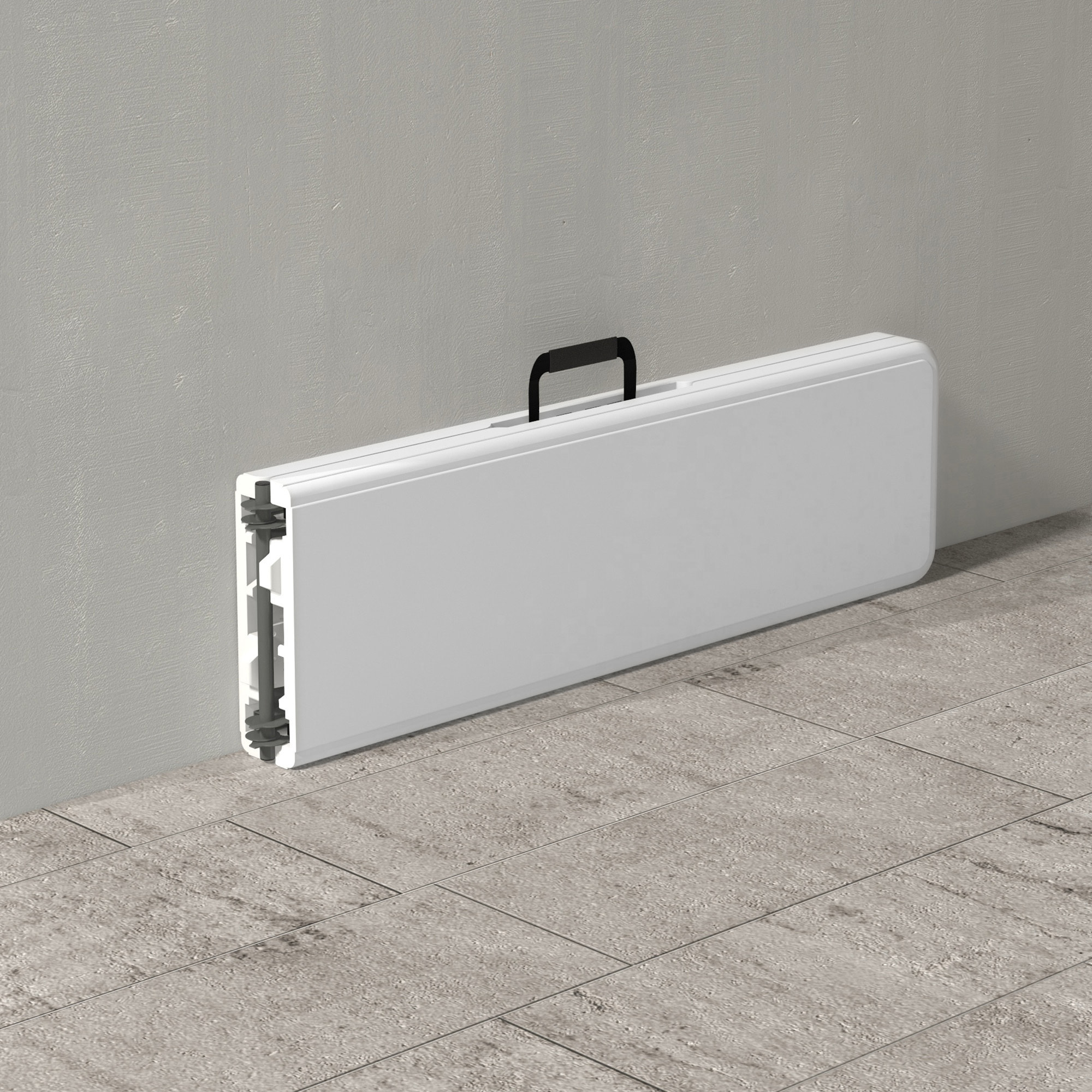 Banco de Jardín Plegable Banco Exterior de 3 Plazas con Marco de Acero Carga 360 kg para Patio Terraza Balcón Camping 183x28x43 cm Blanco