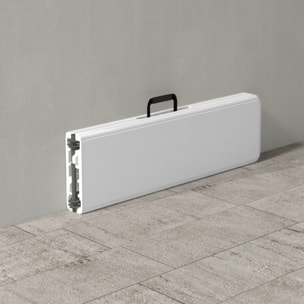 Banco de Jardín Plegable Banco Exterior de 3 Plazas con Marco de Acero Carga 360 kg para Patio Terraza Balcón Camping 183x28x43 cm Blanco