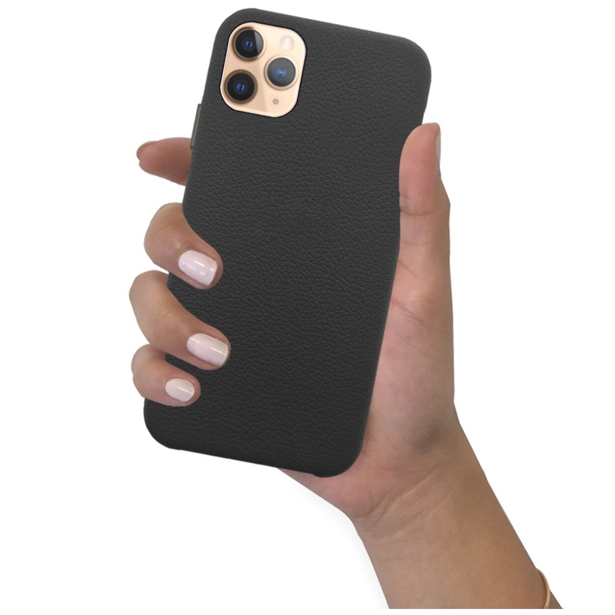 Coque iPhone 11 Pro effet cuir grainé Noir