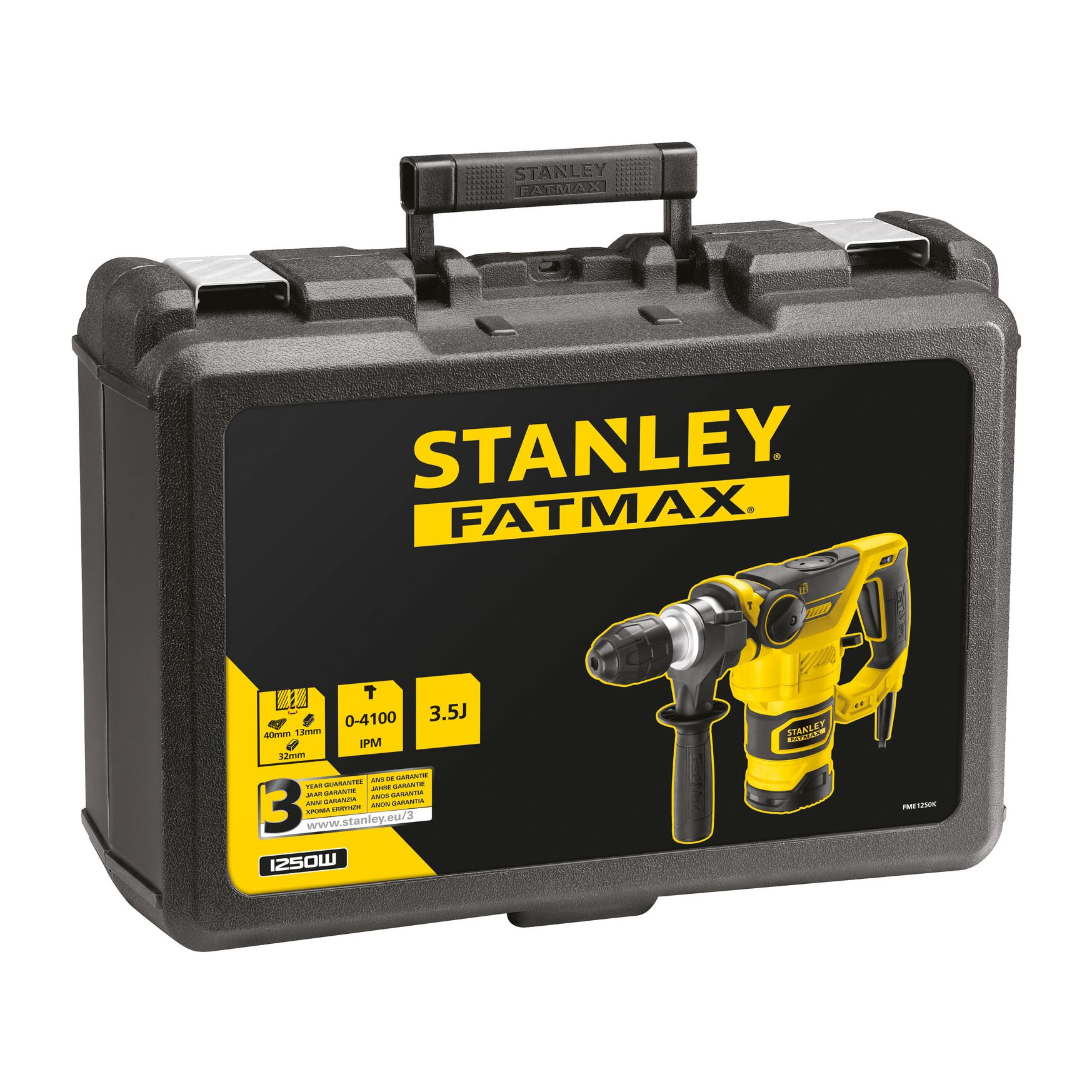 Perforateur en L 3,5J - 1250W avec 5 Accessoires STANLEY FATMAX - FME1250K-QS