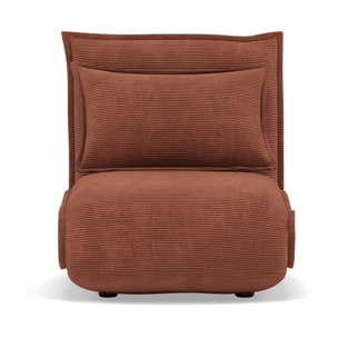 Candice - Banquette 1 place convertible clic-clac en velours côtelé - Terracotta