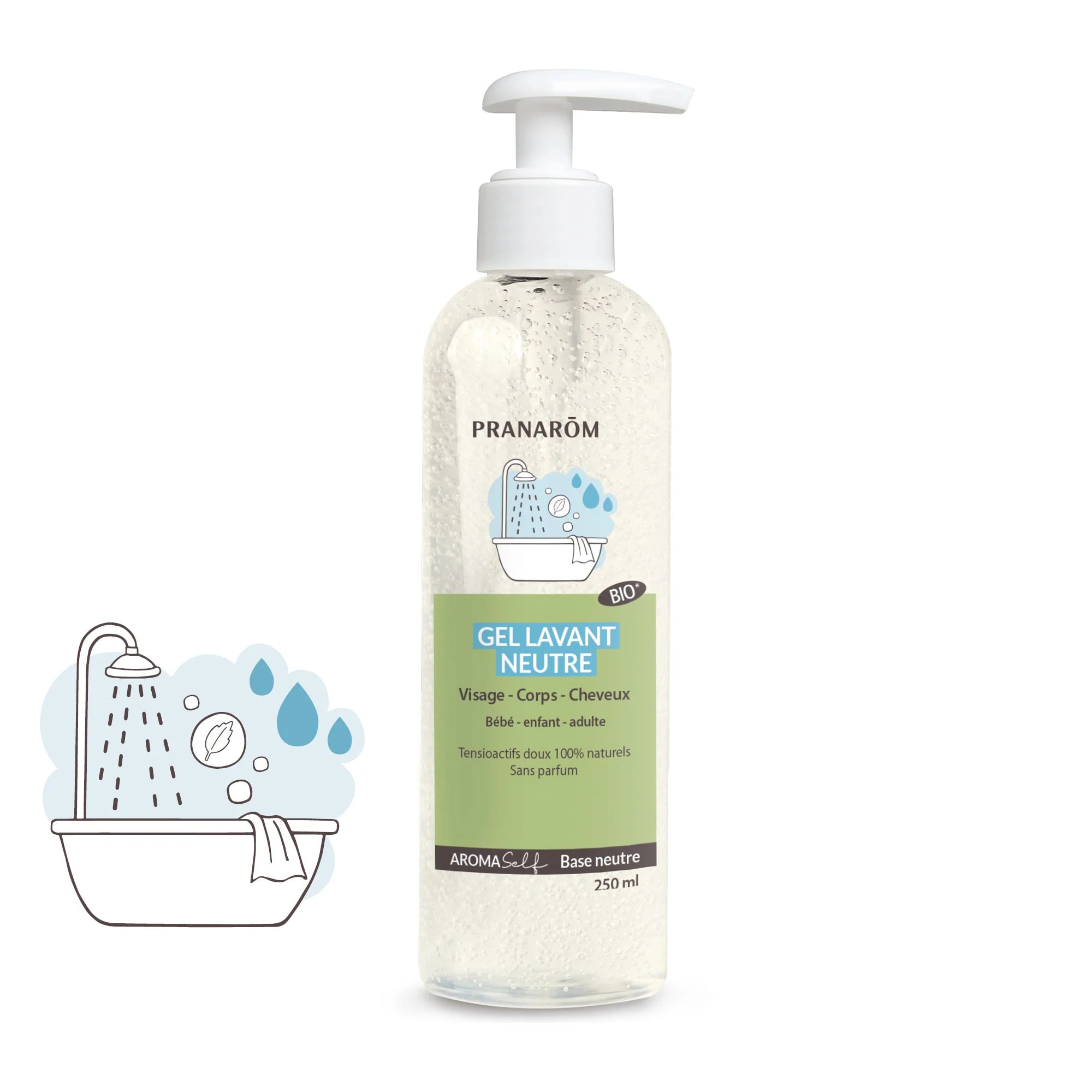 Pranarom - Gel lavant neutre - Bio - 250 ml