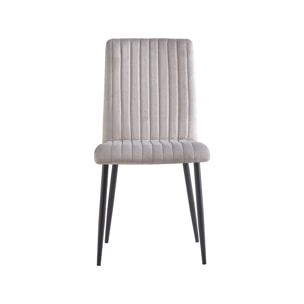 Lot de 2 chaises en velours "Henley" - Gris clair