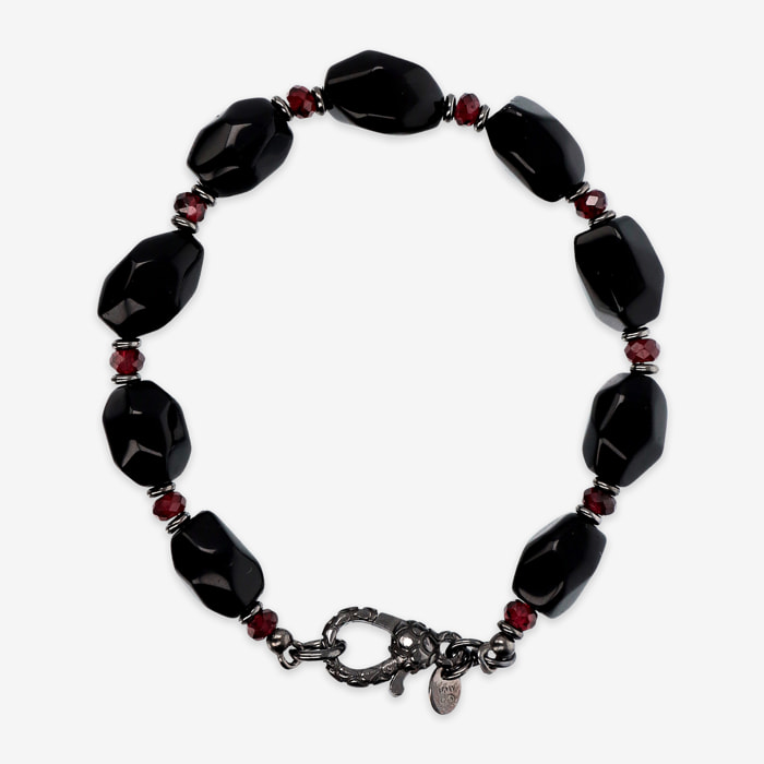 Bracciale con Onice Nero e Granato Rosso