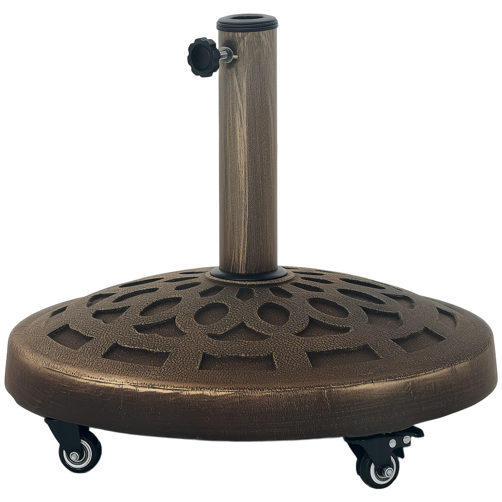Pied de parasol résine 21 Kg mobile compatible mât dia. 32/38/48 mm