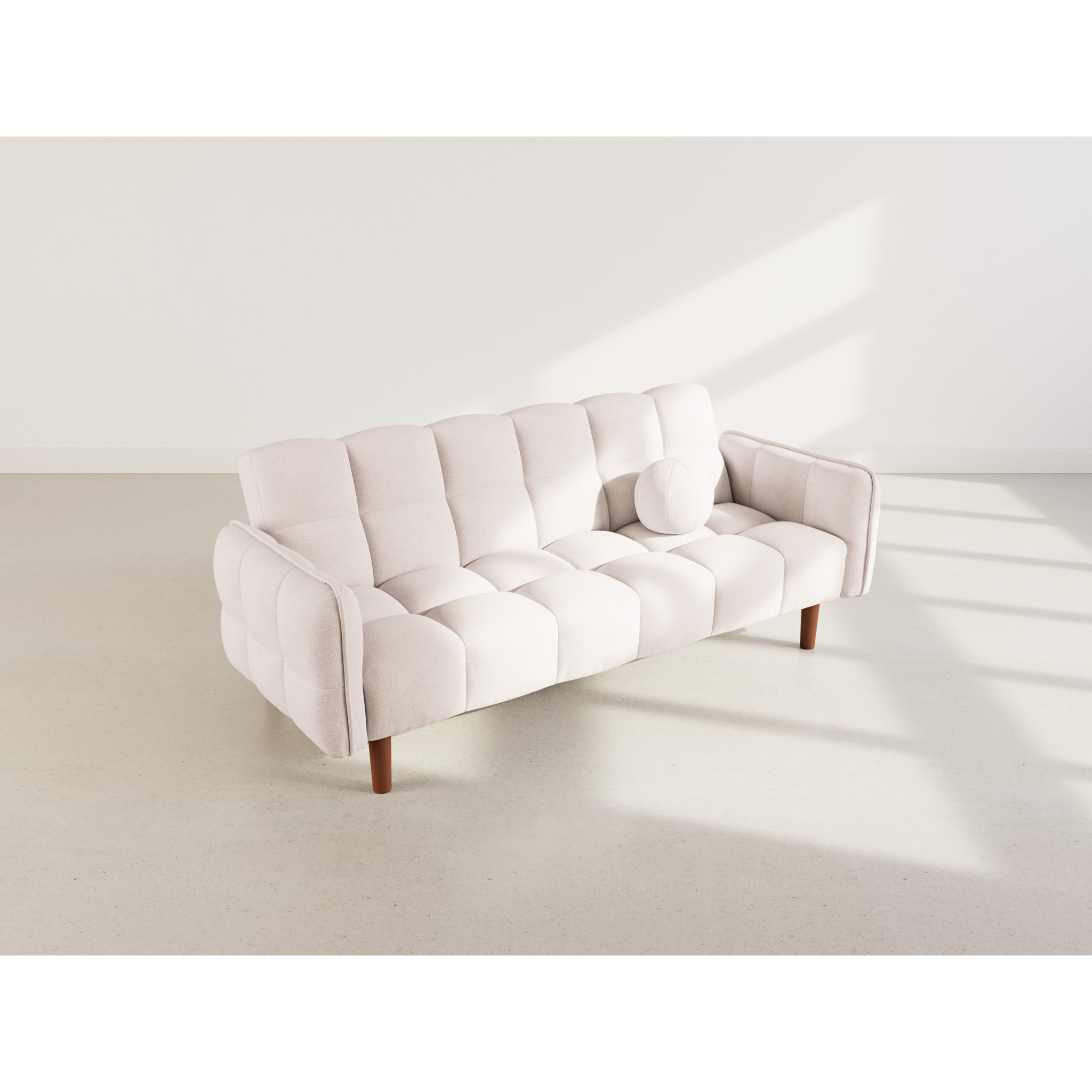 Adam - Canapé convertible clic-clac 2 places en tissu texturé - Beige