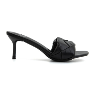 Sabot geometric con tacco a stiletto - NERO